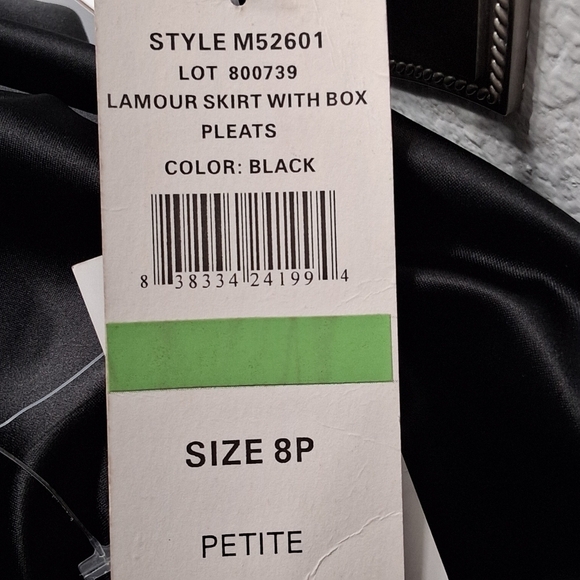 NWT J.R. Nites Black Pleated Formal Midi Skirt   Size 8P - Picture 14 of 14